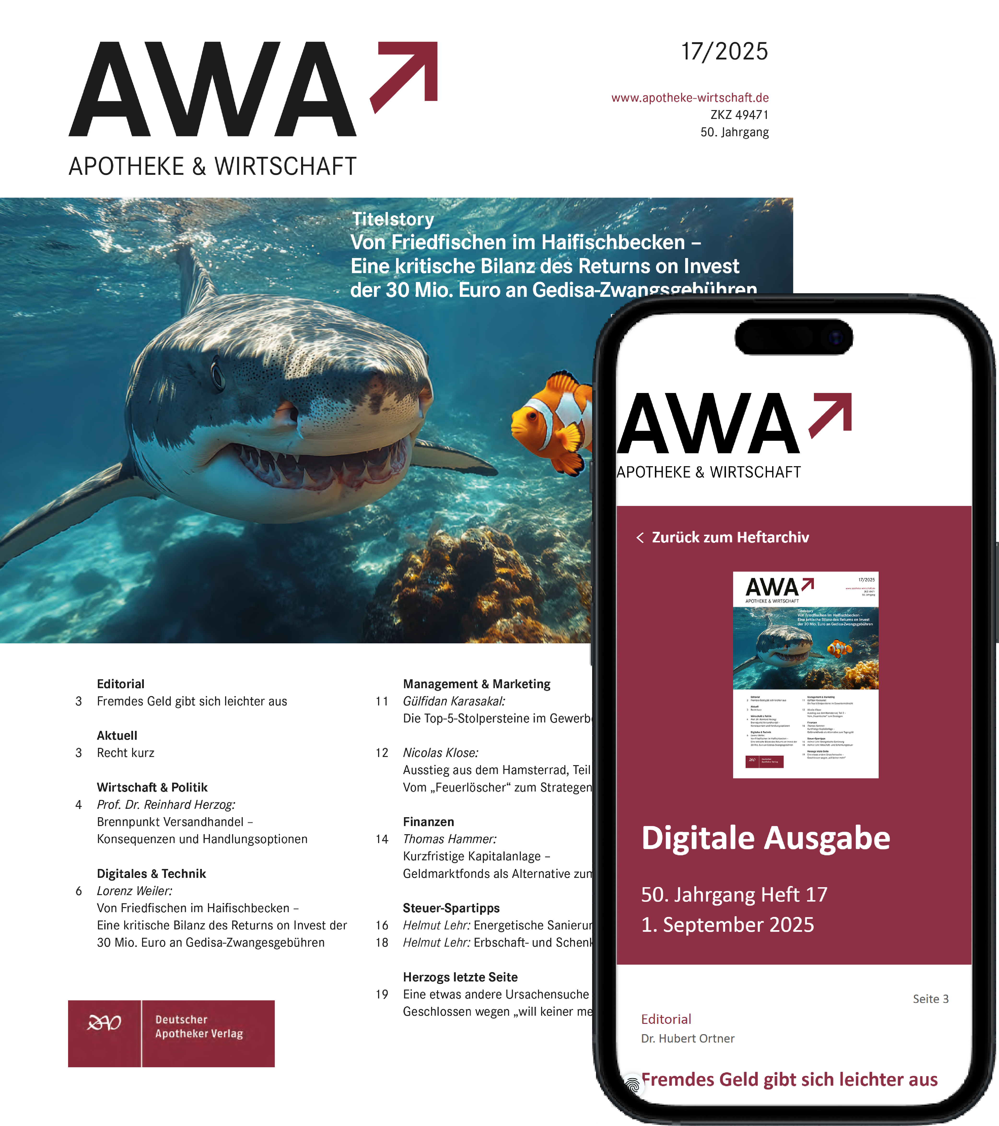 Cover der aktuellen AWA-Ausgabe mit digitaler Ausgabe