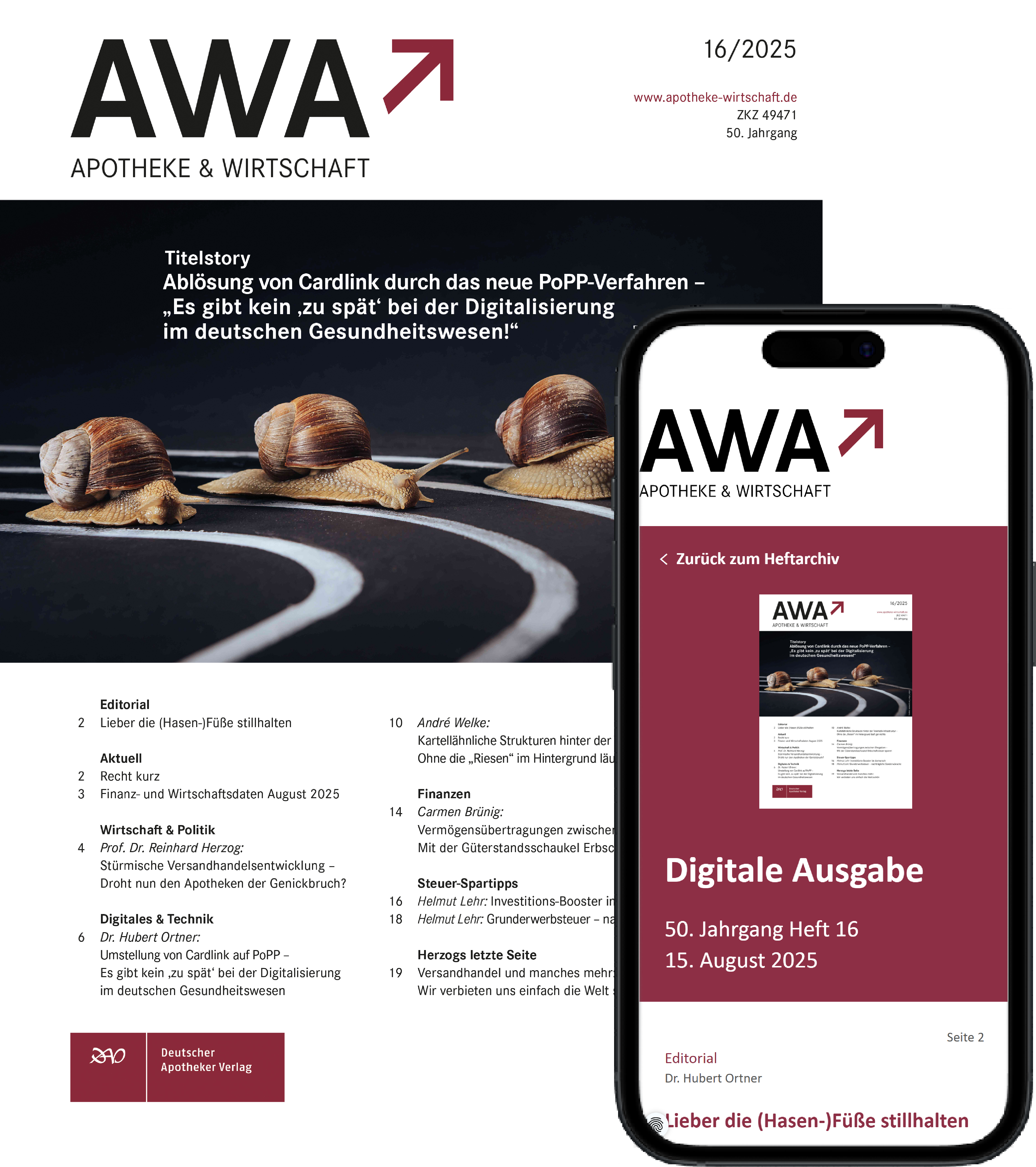 Cover der aktuellen AWA-Ausgabe mit digitaler Ausgabe