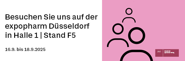 Werbebanner für die Messe expopharm in Düsseldorf